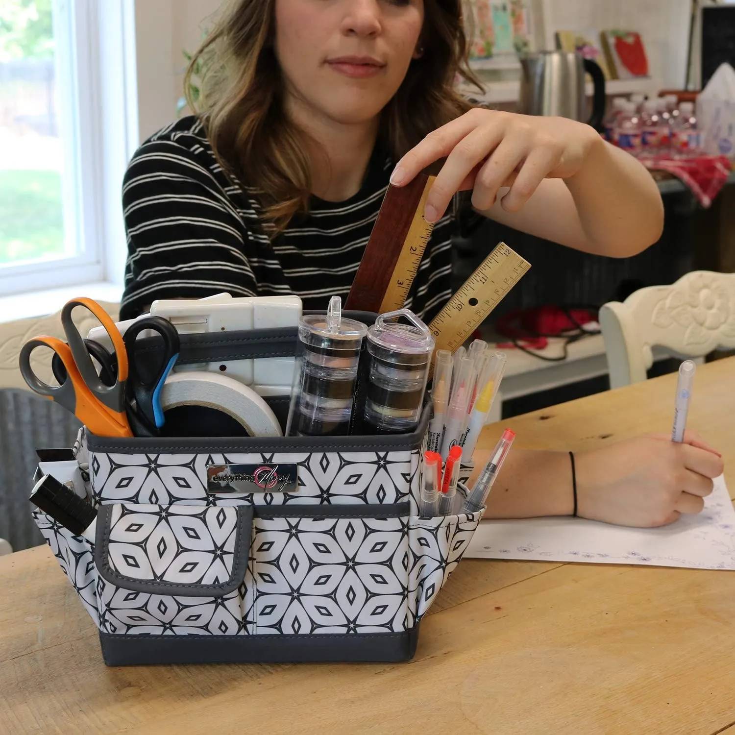 Everything Mary Store and Tote Desktop Caddy - Organizer for Crafts, Art Supplies, Office, School, and Home - Versatile Tote for Supplies and Everyday Storage