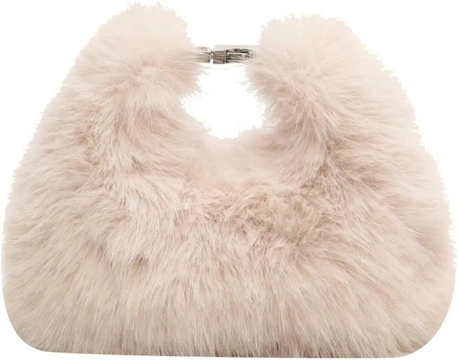 Faux Fur Crossbody Bags for Women Fluffy Shoulder Bag Fuzzy Purses Small Totes Handbag Cute Winter Satchel