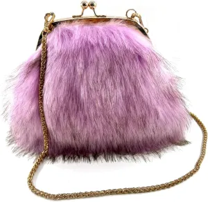 Faux Fur Evening Handbags Fuzzy Satchel Style Purse Fashion Clutch Handbag Shoulder Vintage Bags for Women