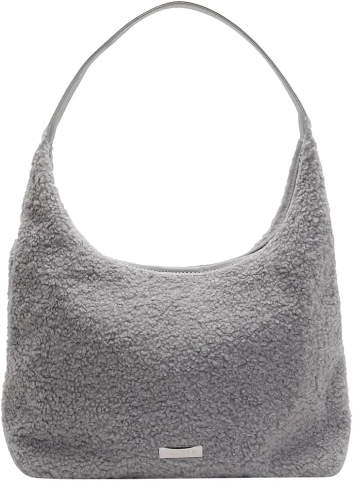 Fluffy Purse Faux Fur Hobo Bag Cute Furry Crossbody Bag Large Capacity Tote Bag