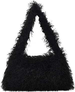 Fluffy Shoulder Hobo Bag Handbag and Purse Women Y2K Fuzzy Soft Plush Underarm Tote Bag