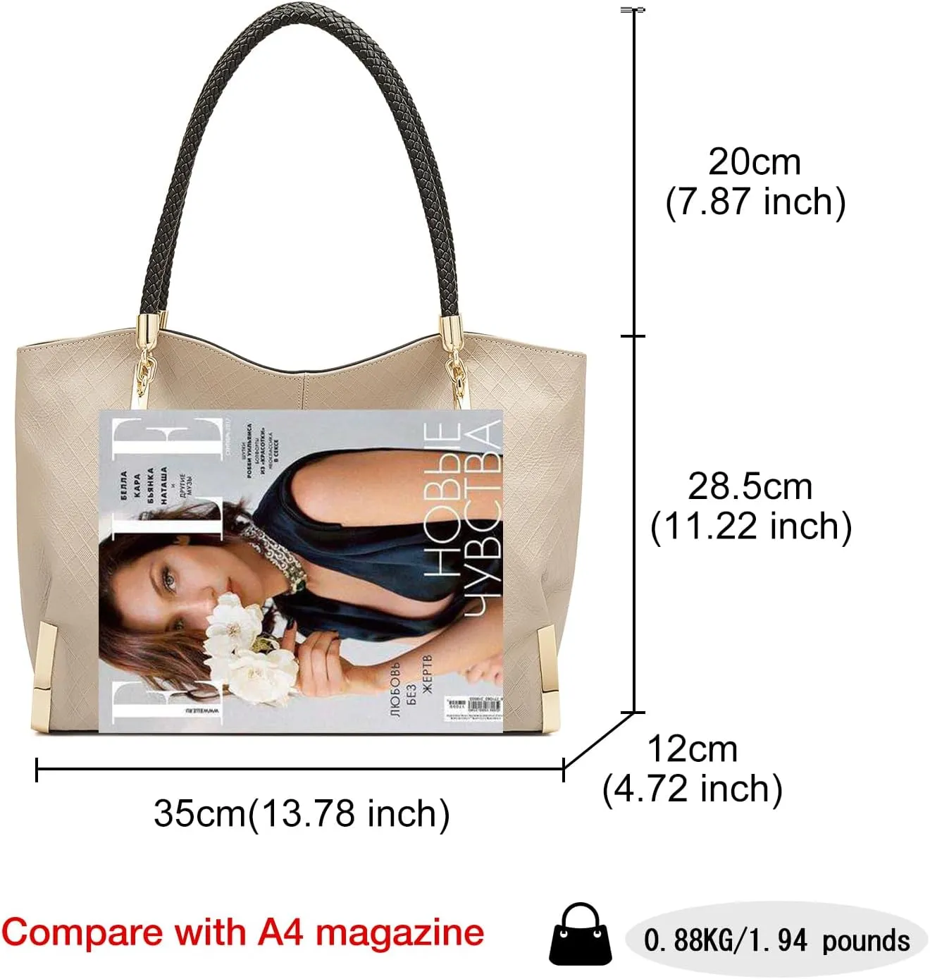 FOXLOVER Large Capacity Tote Handbags for Women, Women's Top-handle Bags Fashion Shoulder Bags Purses Minimalist design