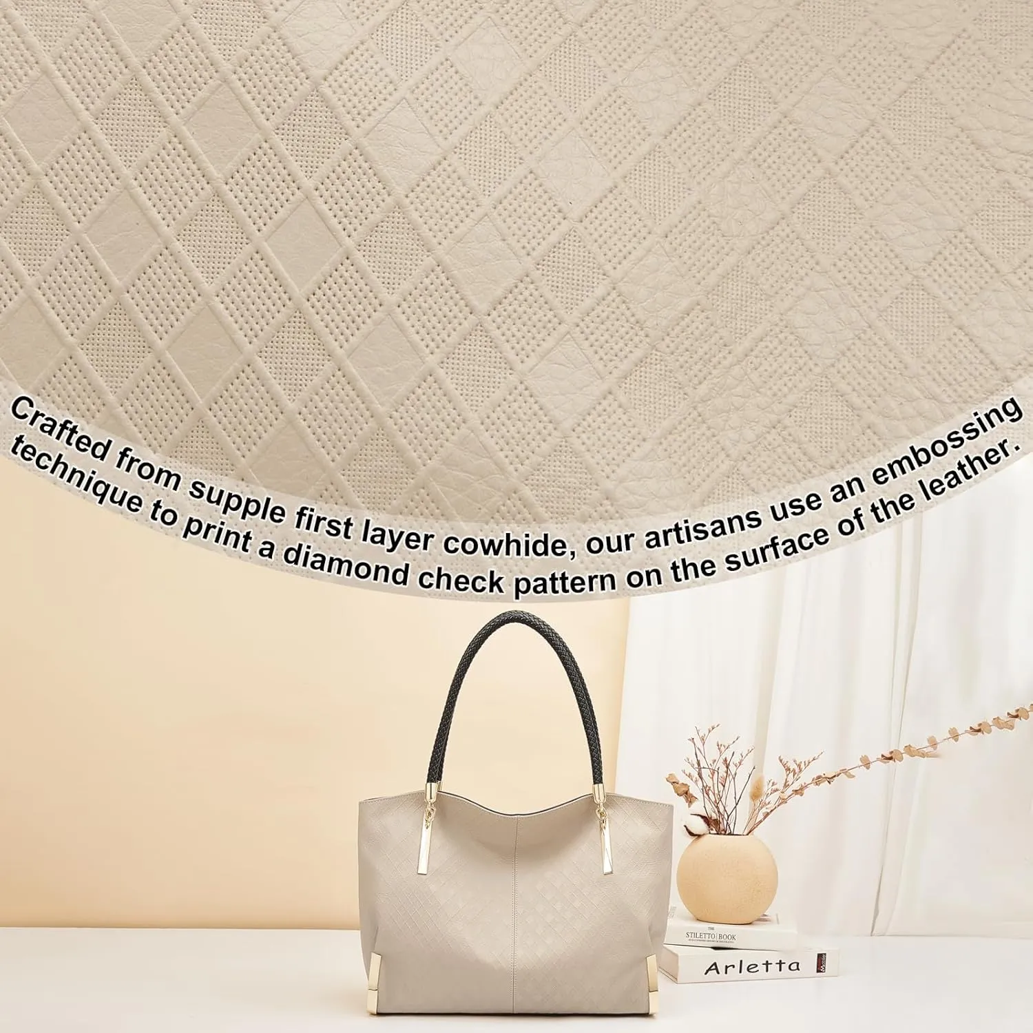 FOXLOVER Large Capacity Tote Handbags for Women, Women's Top-handle Bags Fashion Shoulder Bags Purses Minimalist design
