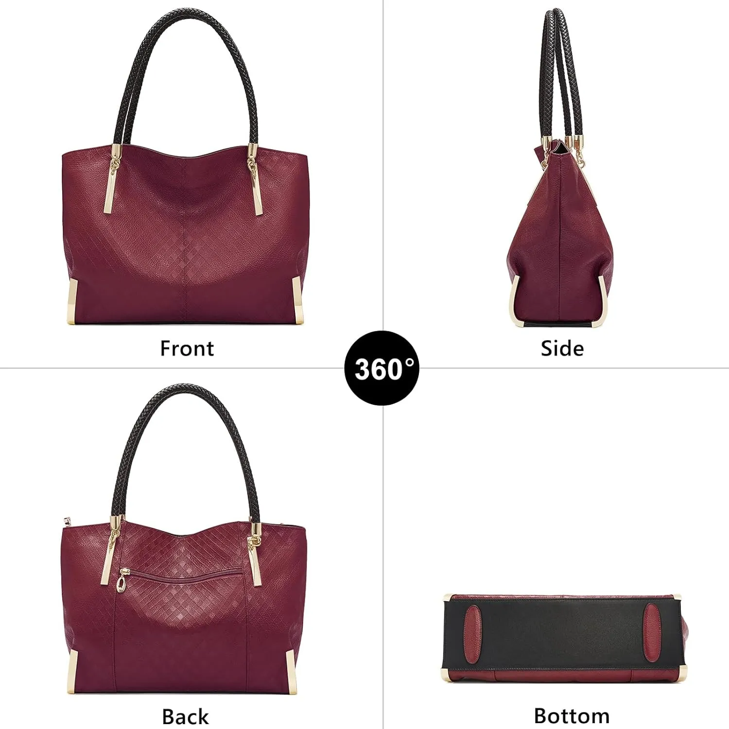 FOXLOVER Large Capacity Tote Handbags for Women, Women's Top-handle Bags Fashion Shoulder Bags Purses Minimalist design