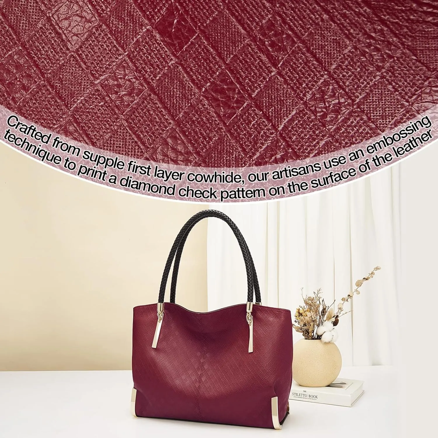 FOXLOVER Large Capacity Tote Handbags for Women, Women's Top-handle Bags Fashion Shoulder Bags Purses Minimalist design