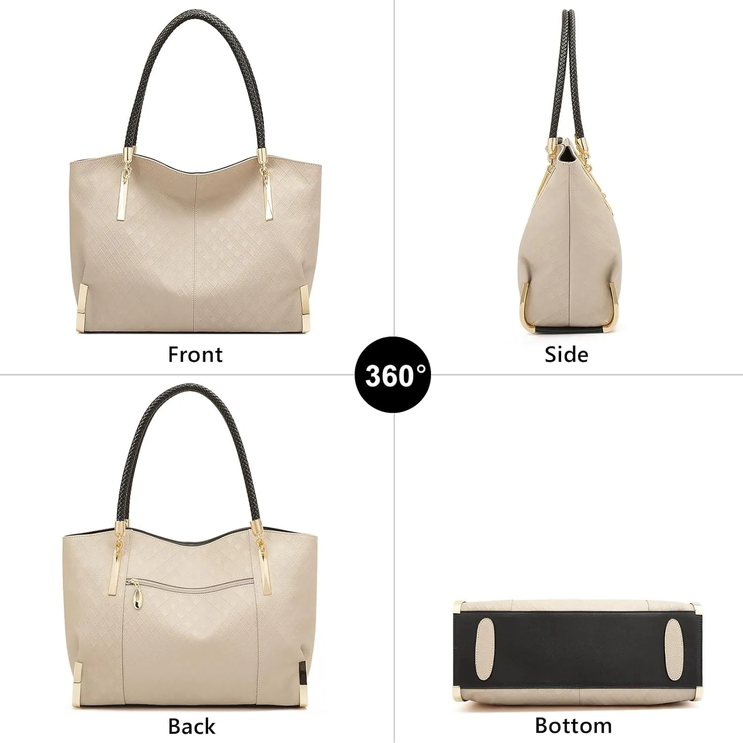 FOXLOVER Large Capacity Tote Handbags for Women, Women's Top-handle Bags Fashion Shoulder Bags Purses Minimalist design