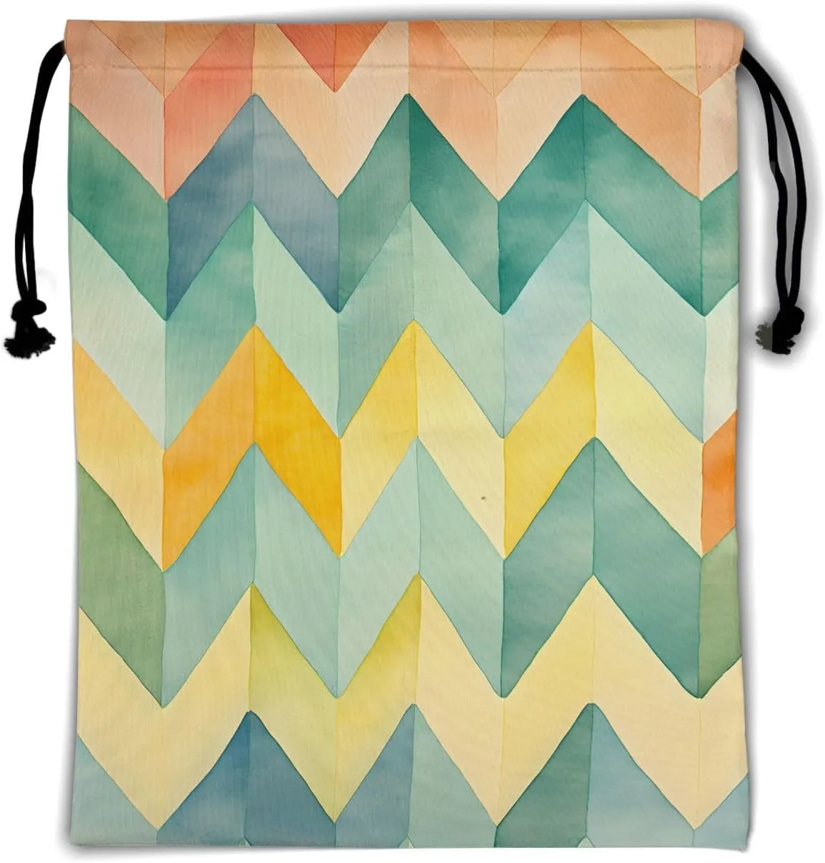 Geometric Grip Bags for Gymnastics - Stripes Drawstring Pouch Bag Waves Art String Bag for Gym Sports Storage