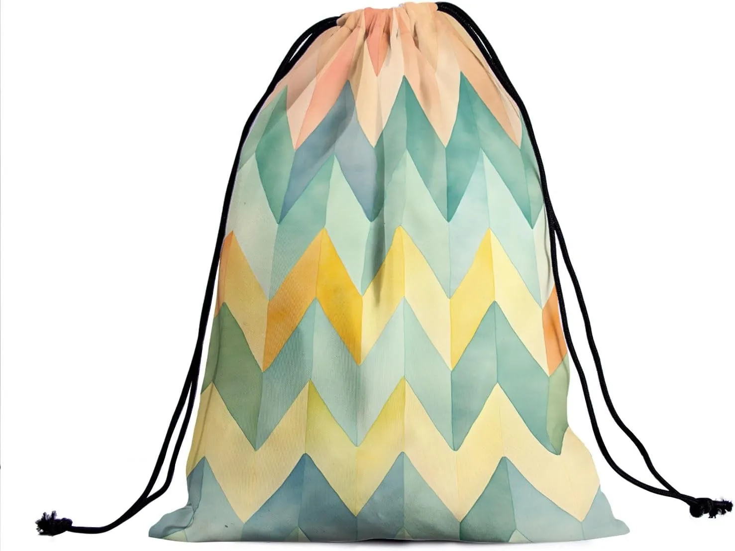 Geometric Grip Bags for Gymnastics - Stripes Drawstring Pouch Bag Waves Art String Bag for Gym Sports Storage