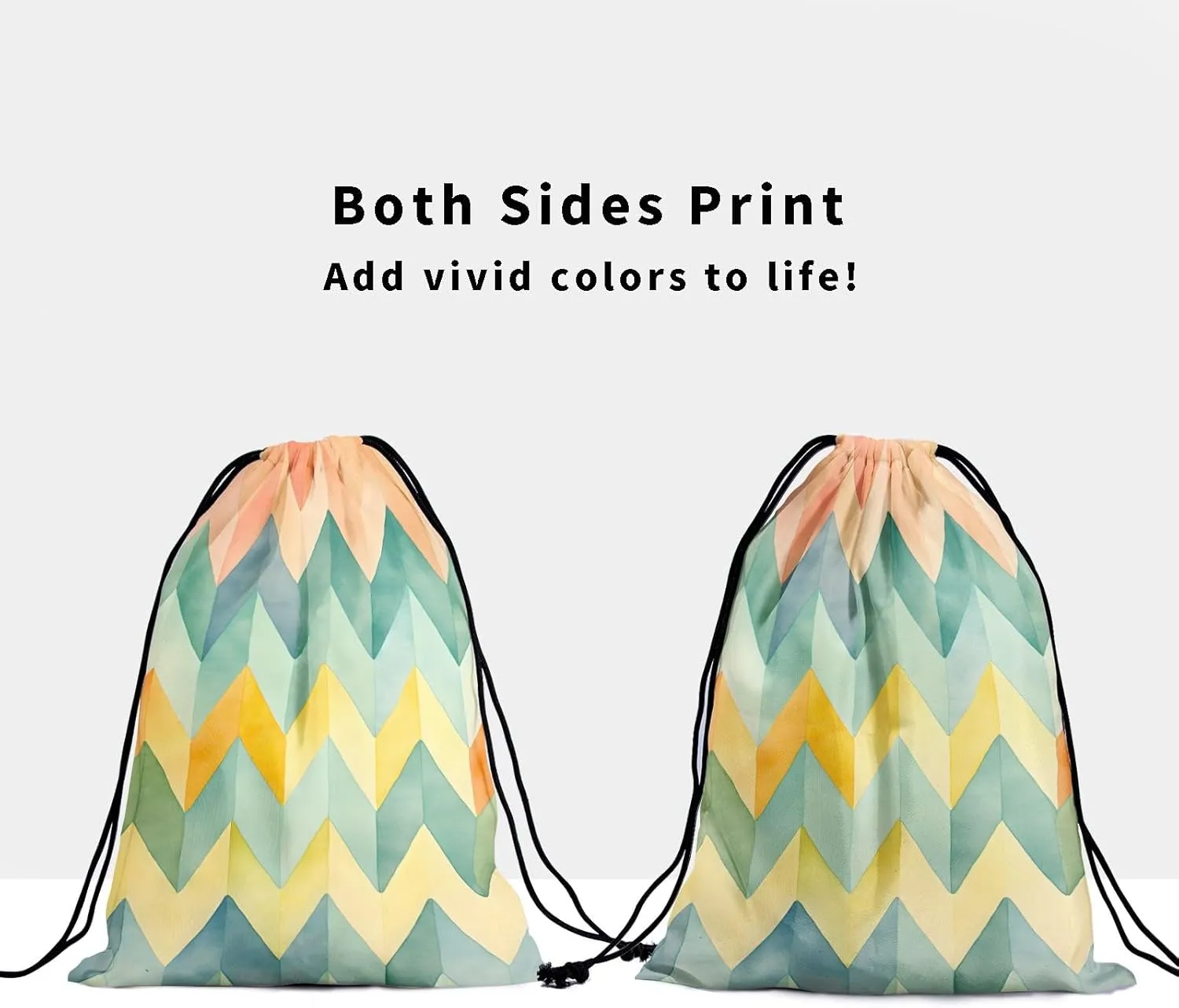 Geometric Grip Bags for Gymnastics - Stripes Drawstring Pouch Bag Waves Art String Bag for Gym Sports Storage