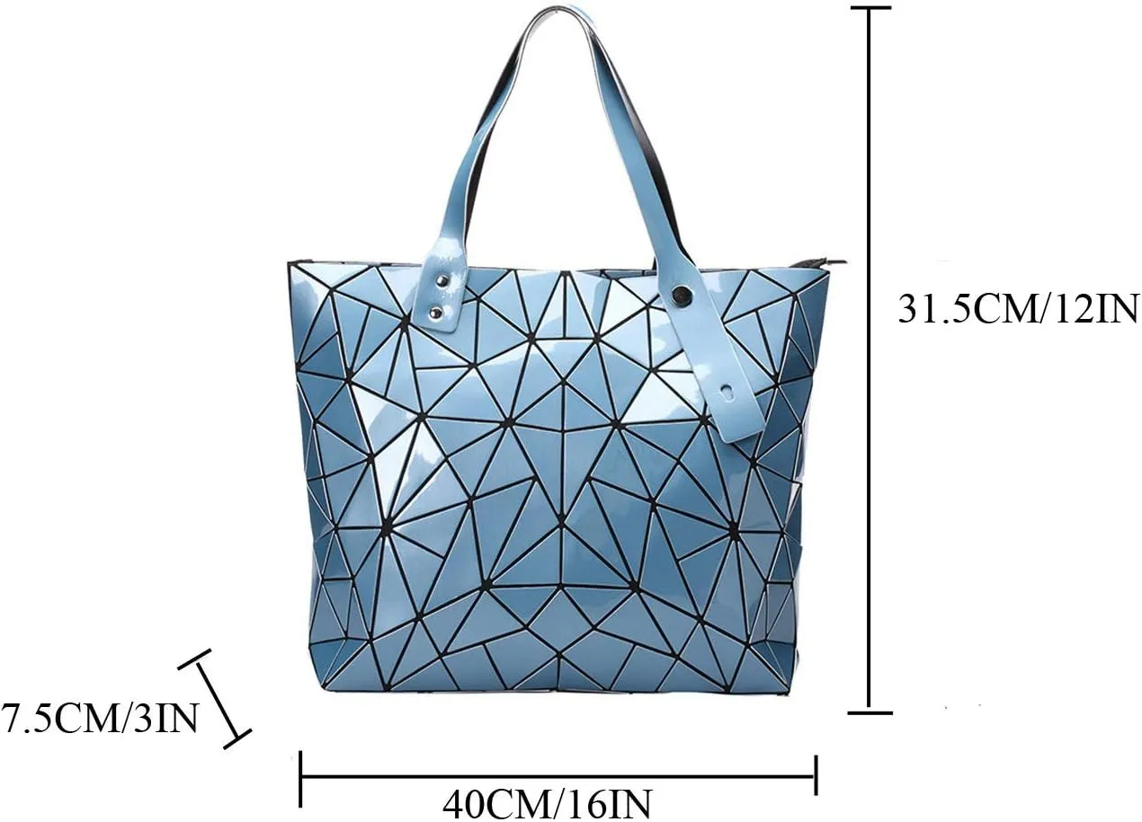 Geometric Lattice Top-handle Handbag for Women Matte Tote Purse Handbags Geometry Shoulder Bag