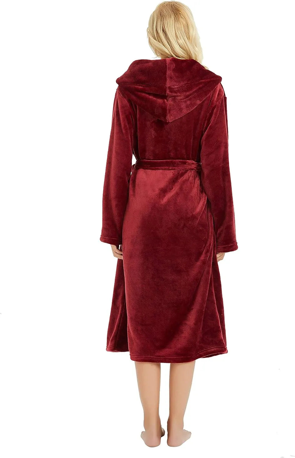 HEARTNICE Womens Hooded Fleece Robe, Soft Bathrobe for Womens, Cute Long House Coat