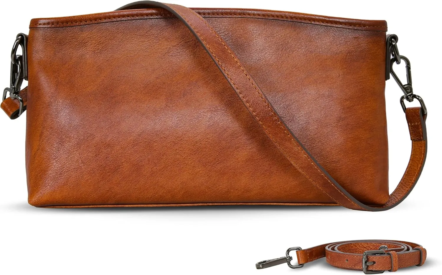 HESHE Genuine Soft Leather Purses for Women Designer Shoulder Handbags with Pockets Crossbody Purse Work Bag
