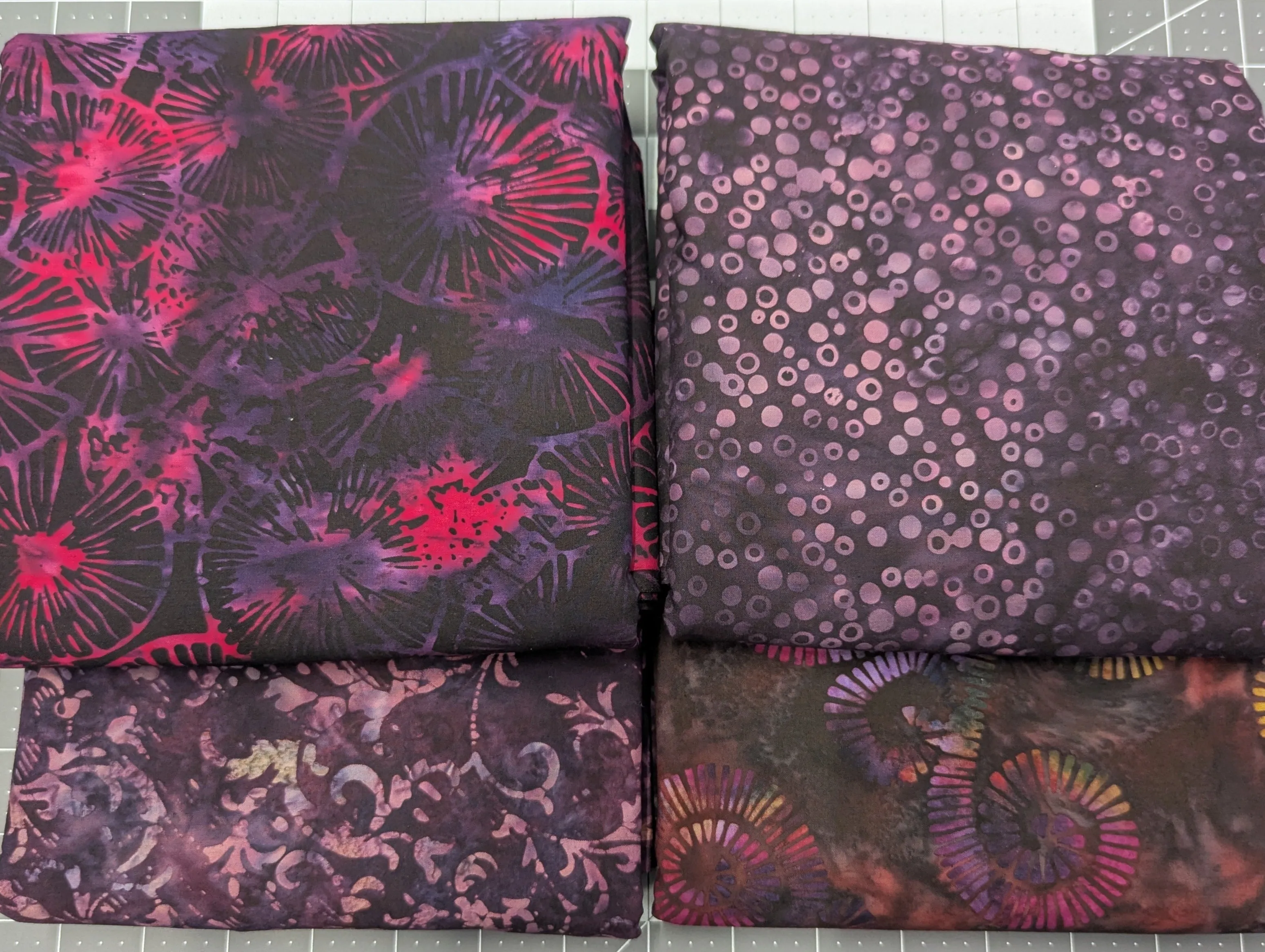 High Quality Dark Purple Batik Quilters Cotton Fabric Bundle – 12 Yards Total