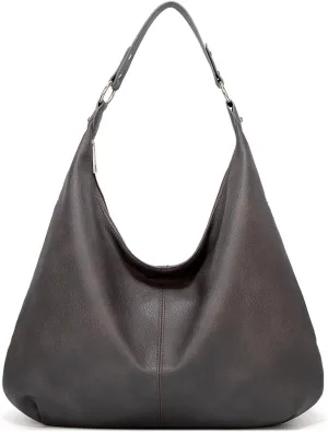 Hobo Bags for Women Soft PU Leather Slouchy Bag Shoulder Purse with Zipper