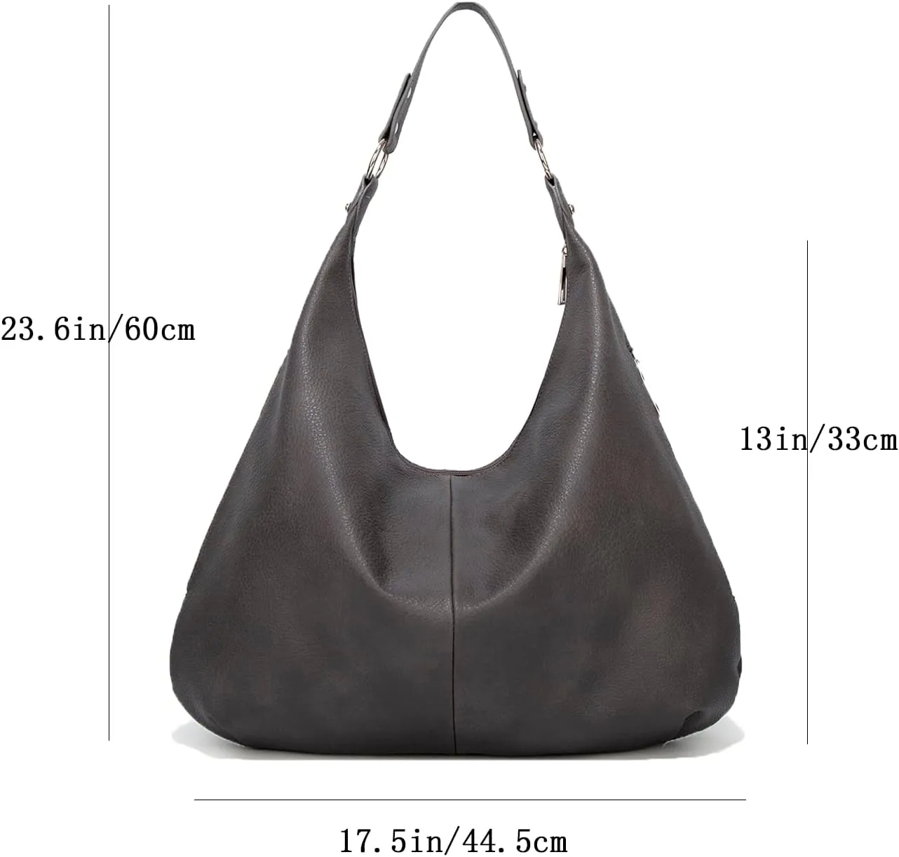 Hobo Bags for Women Soft PU Leather Slouchy Bag Shoulder Purse with Zipper