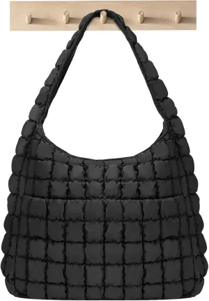 JQWYGB Quilted Tote Bag Large Hobo Bags for Women Puffer Shoulder Bag Quilted Carryall Bag Soft Puffy Padding Handbags