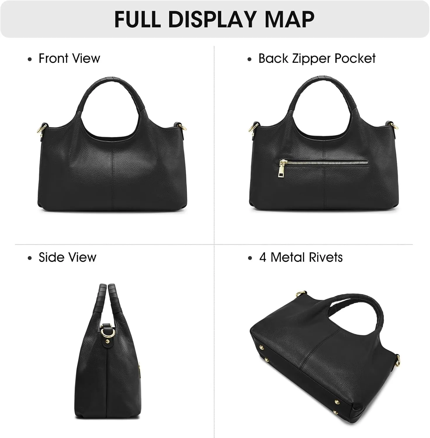 Kattee Leather Purses and Handbags for Women, Small Medium Crossbody Bags Trendy, Soft Shoulder Satchel Bags