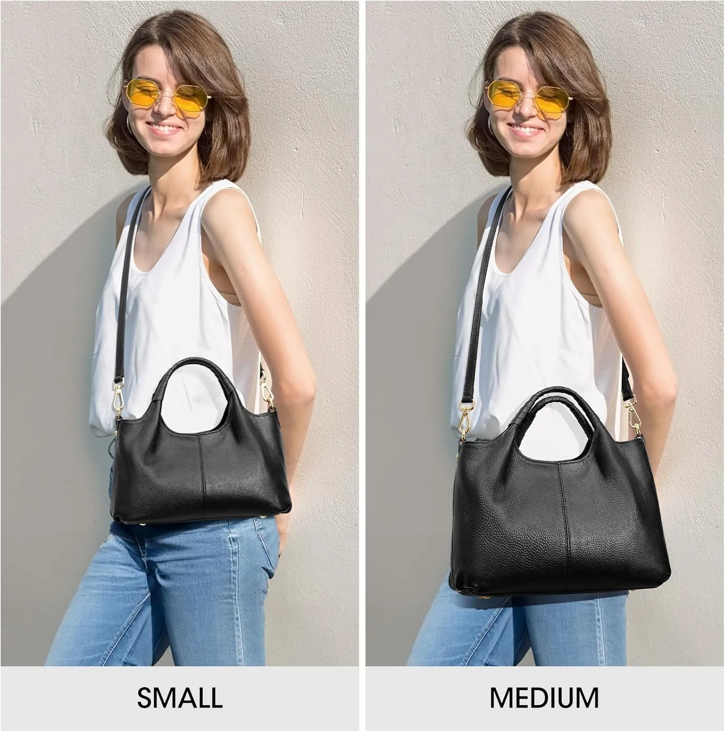 Kattee Leather Purses and Handbags for Women, Small Medium Crossbody Bags Trendy, Soft Shoulder Satchel Bags