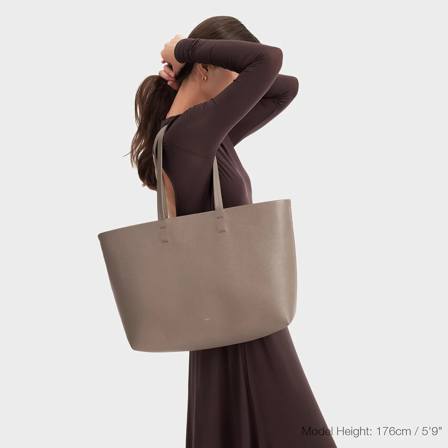 Kattee Leather Tote Bags for Women Soft Shoulder Purses Handbags Travel Work Bags Top Grain Leather Large Capacity