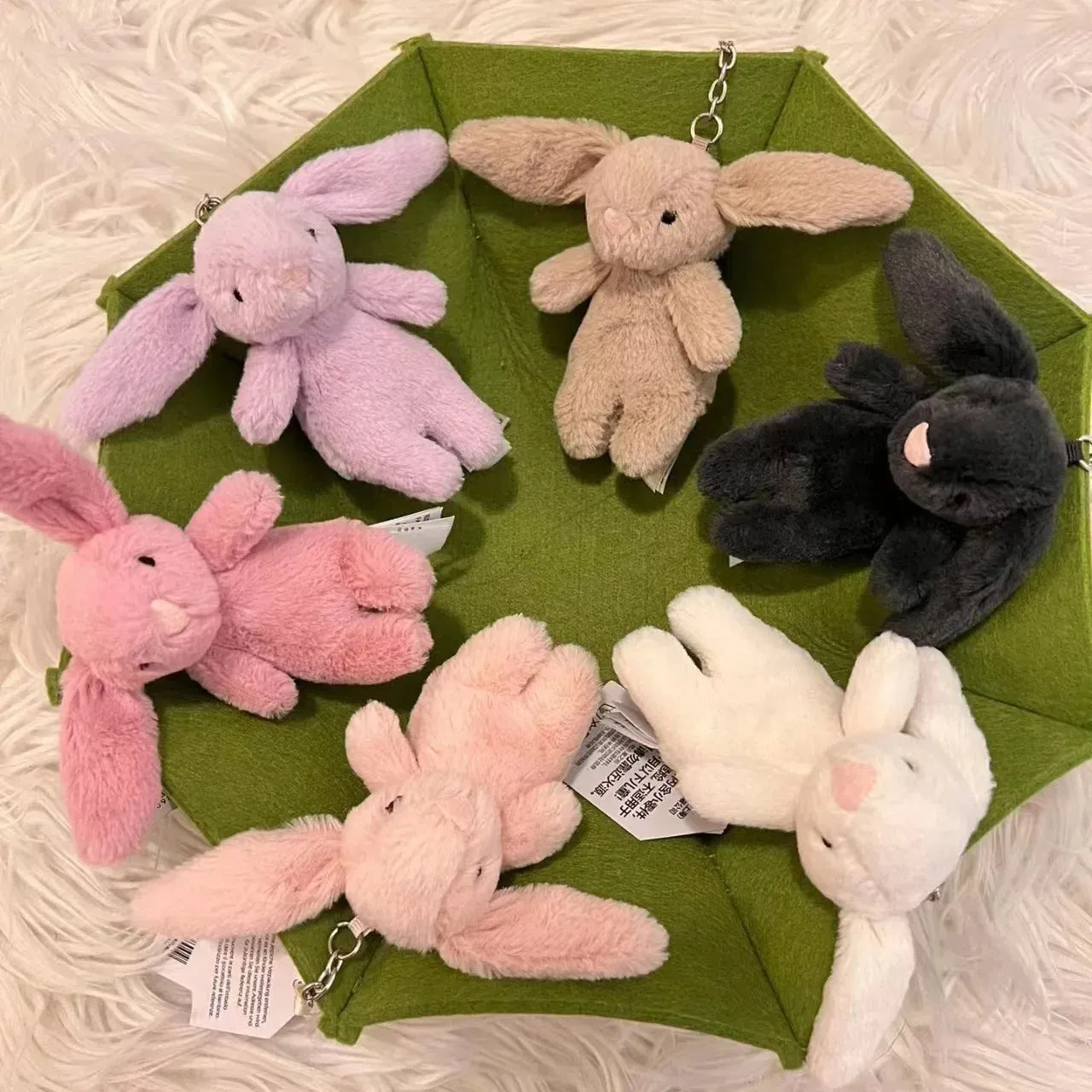Kawaii Bunny Plush Keychain 🐇✨ Cute Soft Rabbit Doll for Bags & Gifts!