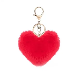 Kawaii Love Heart Pom Pom Keychain 💖✨ Fluffy Pompom Keyring for Girls - Adorable Bag Charm! 👜🎀