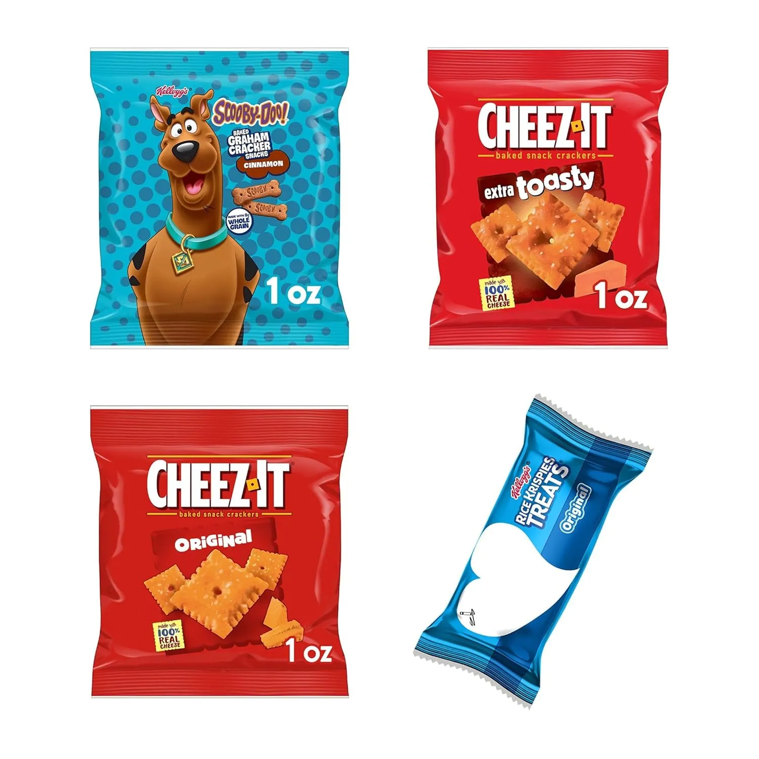 Kellogg's Cheez-It, Rice Krispies Treats & Scooby-Doo, Lunch Snacks, Bulk Variety Pack (42 Count)