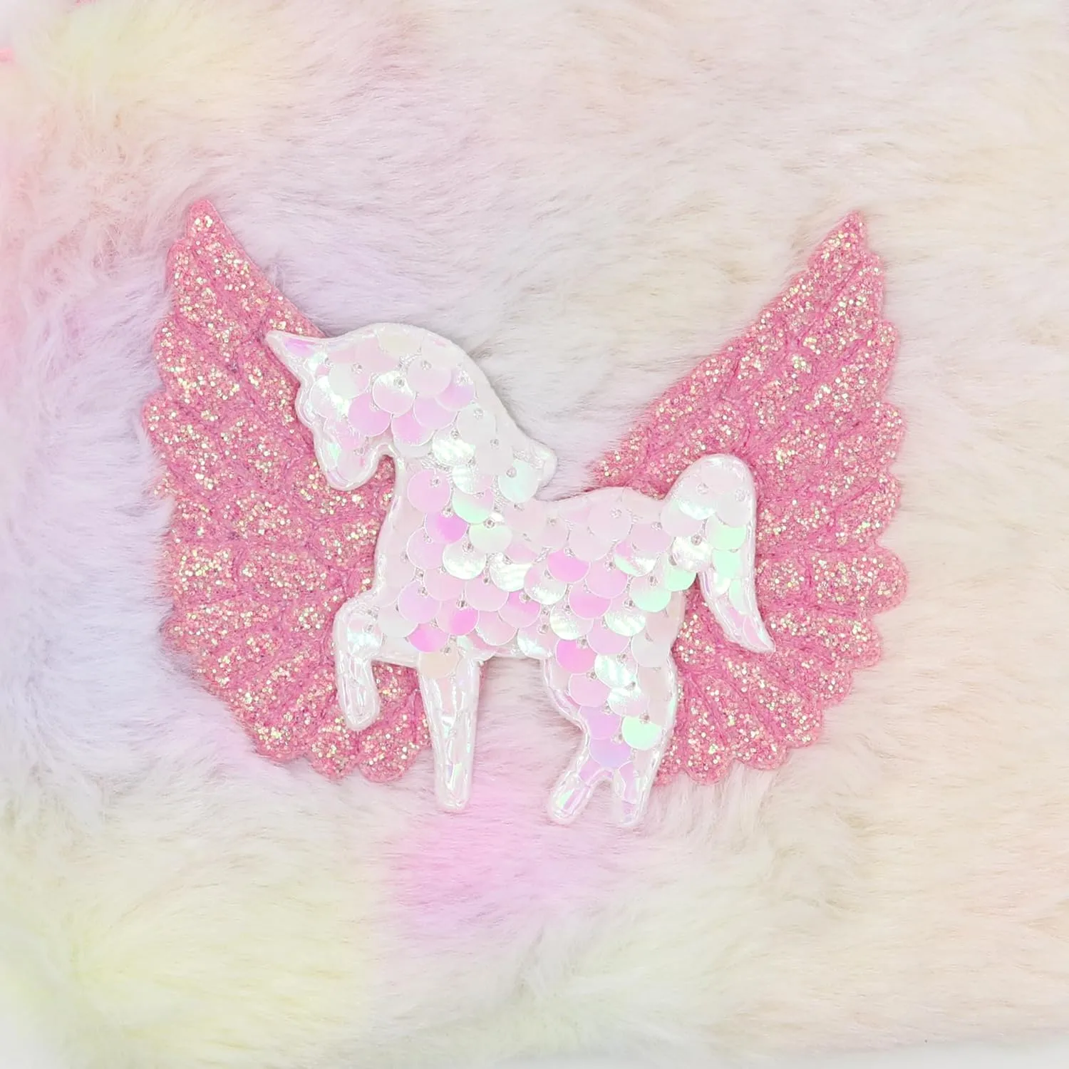 Kids Girls Colorful Plush Unicorn Cell Phone Bag Pouch Mini Crossbody Purse Handbag Wallet