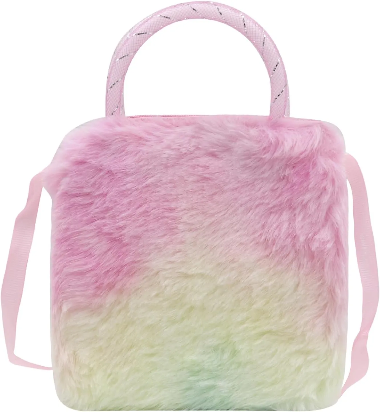 Kids Girls Colorful Plush Unicorn Cell Phone Bag Pouch Mini Crossbody Purse Handbag Wallet