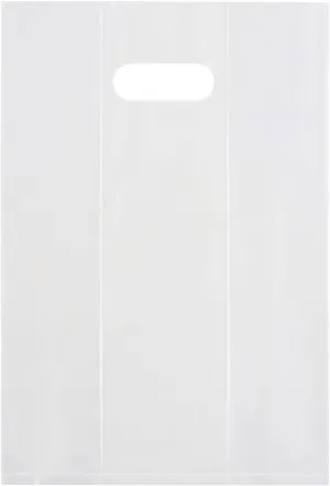 Krodtige 100 Pcs 11x15 inches Clear Merchandise Plastic Shopping Gusset Bags with Die Cut Handles- 2 Mil Thick,Perfect for Retail, Small Business,Gift,Boutique,Trade Show, Party Favors