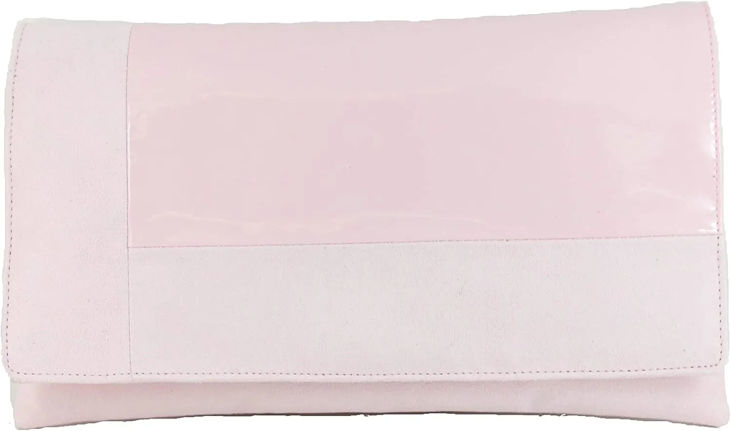 LONI Womens Contrast Clutch/Shoulder Bag in Faux Patent/Suede/Leather Wedding Party Prom Bag