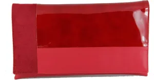 LONI Womens Contrast Clutch/Shoulder Bag in Faux Patent/Suede/Leather Wedding Party Prom Bag