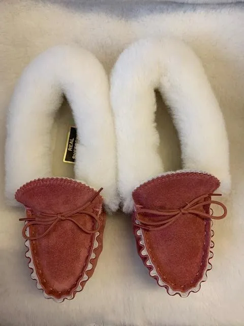 Luxury Sheepskin Lined Moccasin with Sheepskin Collar and Hard Sole | Florrie