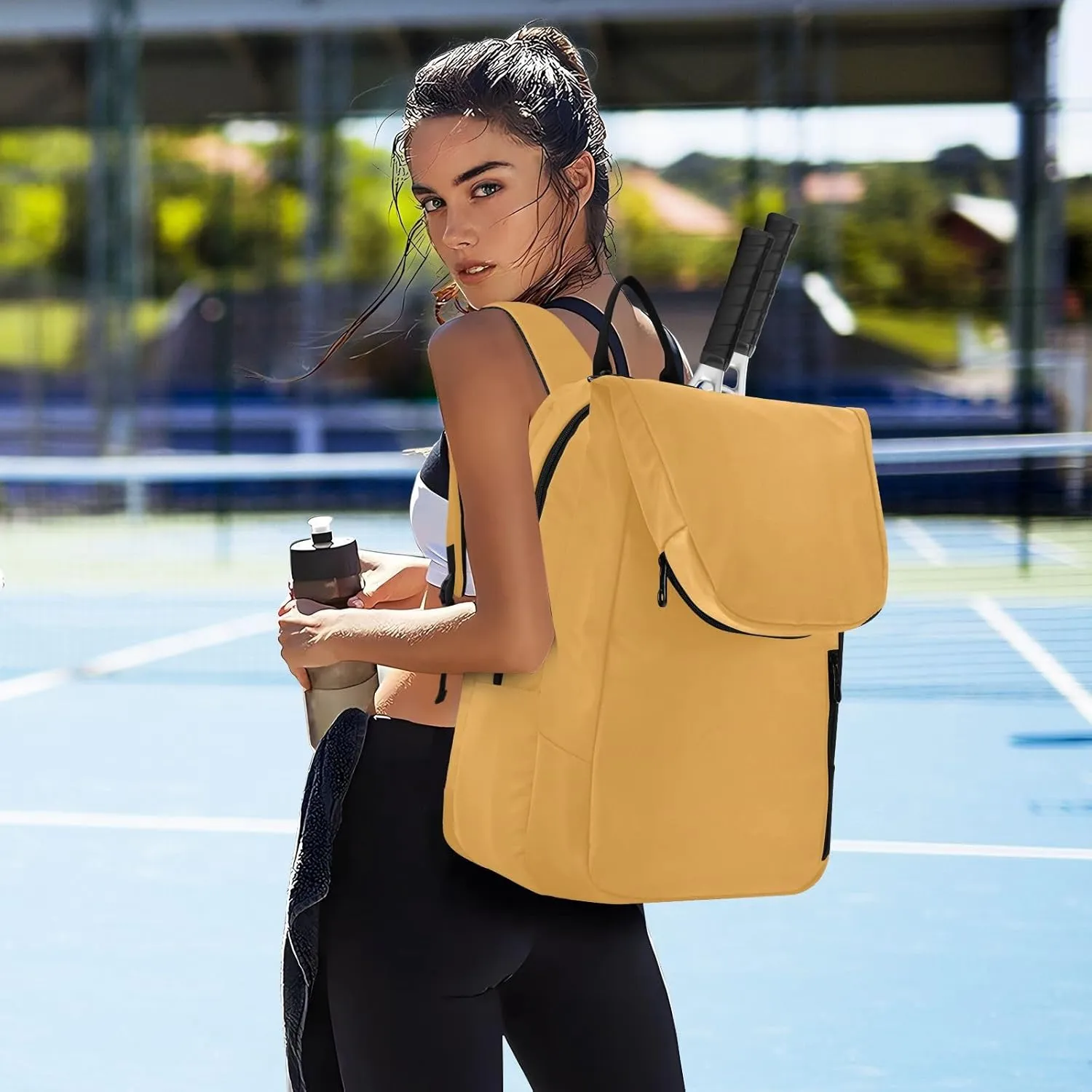 MCHIVER Tennis Bags for Men Women Tennis Backpack Hold 2 Rackets Pickleball Padel Bags 11.81 * 7.87 * 17.11in