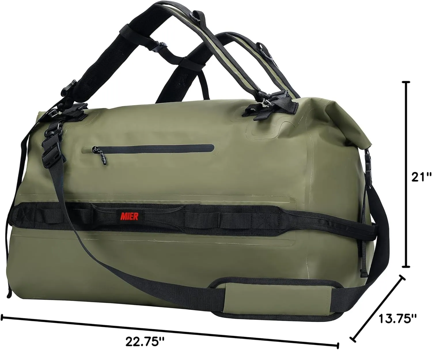 MIER Large Waterproof Duffel Bag Rolltop Dry Backpack Duffle Bags for Kayaking, Rafting, Boating, Swimming, Camping, Travel, Gym, Beach, 60L/80L