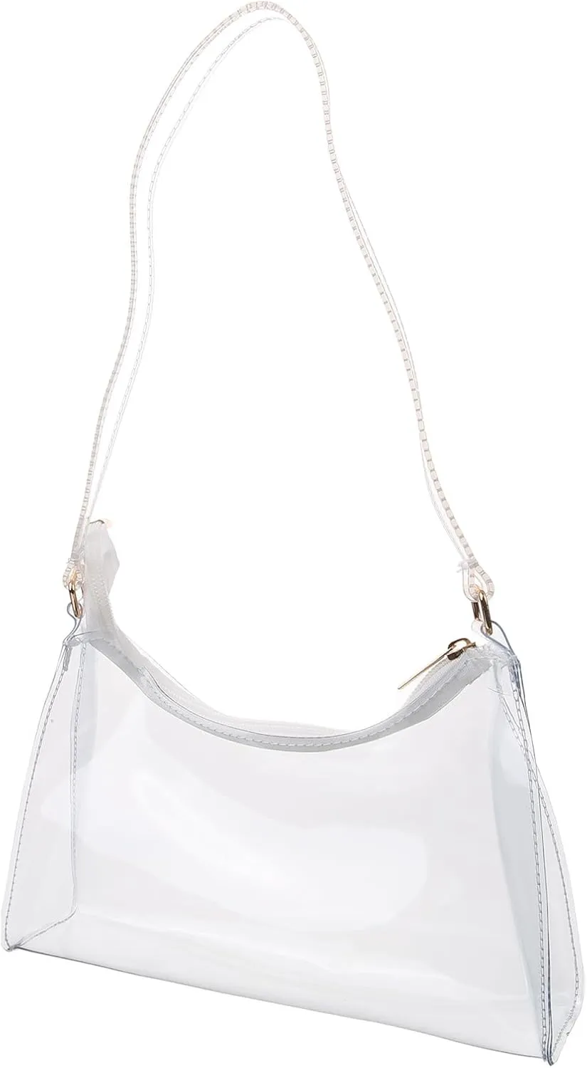 Mipcase Transparent Bag Clear Shoulder Bag Stadium Approved Clear Bags for Women Clear Bags for Stadium Clear Small Bag Clear Purse Shoulder Bag for Concert Small Clear Bag Handheld Bag