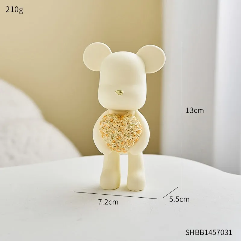 Modern Style Nordic Home Kawaii Balloon Bear Figurines Resin Ornament Office Desk Sculpture Accessories Living Room Statue Decor