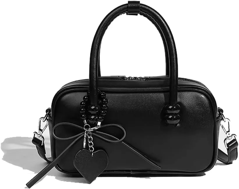 Molodo Women's Handbag Stylish PU Leather Satchel Handbag Purse Retro Y2K Solid Color Zipper Shoulder Bag