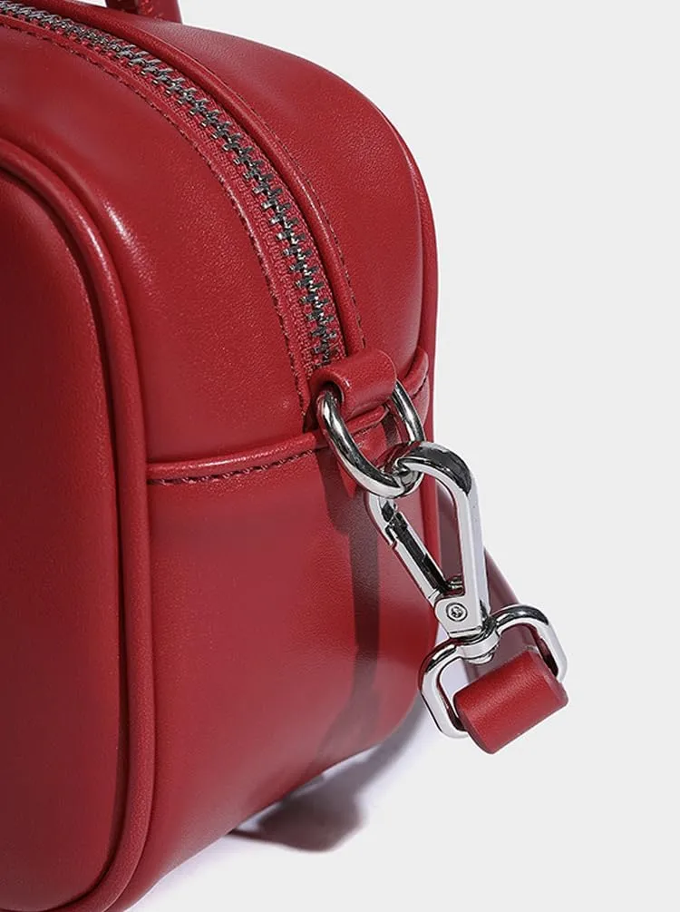 Molodo Women's Handbag Stylish PU Leather Satchel Handbag Purse Retro Y2K Solid Color Zipper Shoulder Bag