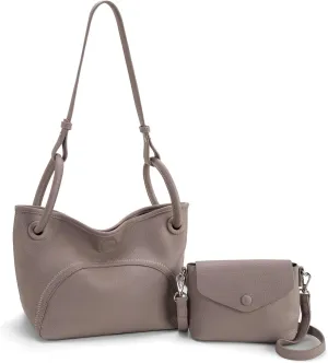 Montana West 2PCS Purses for Women Small Slouchy Hobo Bag Soft Vegen Leather Purse