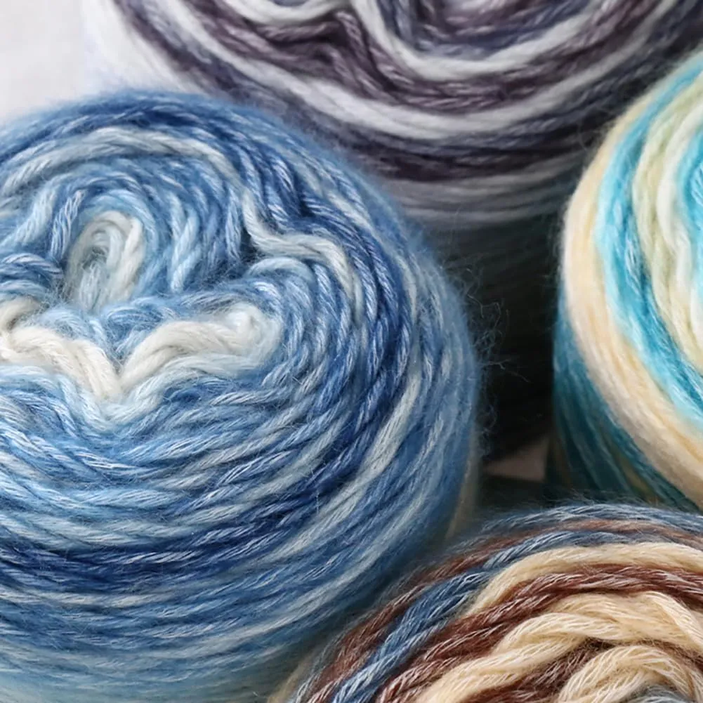 Multicolour Gradient Rainbow Yarn - Soft Cake Yarn, 60%Cotton 30rylic 10%Wool Blend, 100g Ball, Perfect for Crochet Scarves, Shawls and Garments (1163J, 3 Balls)