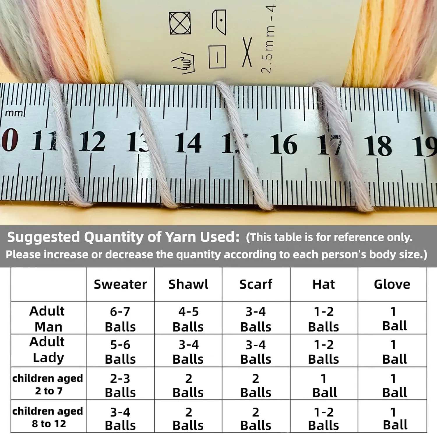 Multicolour Yarn for Crochet & Knitting - Gradient Rainbow, Soft Cake, 60% Cotton, 30% Acrylic, 10% Wool Blend - 100g Ball, Perfect for Scarves, Shawls & Garments (1155C, 3 Balls)