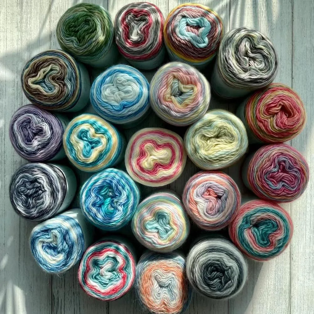 Multicolour Yarn for Crochet & Knitting - Gradient Rainbow, Soft Cake, 60% Cotton, 30% Acrylic, 10% Wool Blend - 100g Ball, Perfect for Scarves, Shawls & Garments (1155C, 3 Balls)