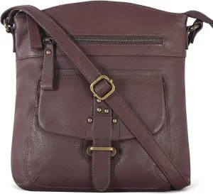 Oak Leathers Leather Crossbody Bag For Women With Adjustable Sling Strap - Medium Size Crossover Shoulder Handbag Purse