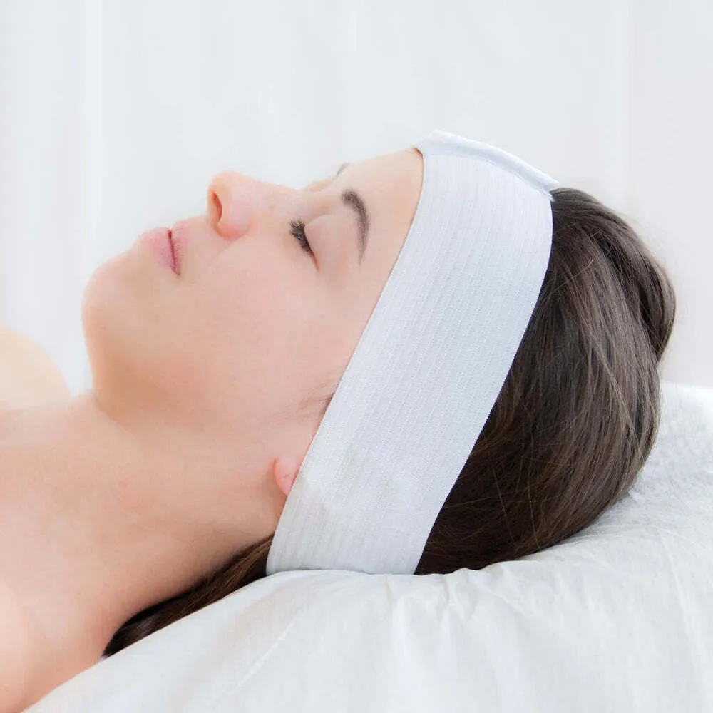 Professional Spa Disposable 2.5" Headbands / Stretch Headbands with Velcro Closure / White / 48 Per Bag by Spa Essentials