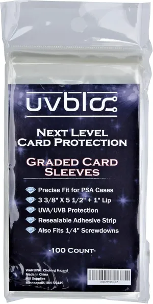 PSA Graded Card Bags Sleeves (100 Count) Soft Holders for Trading Baseball Sports Slabs