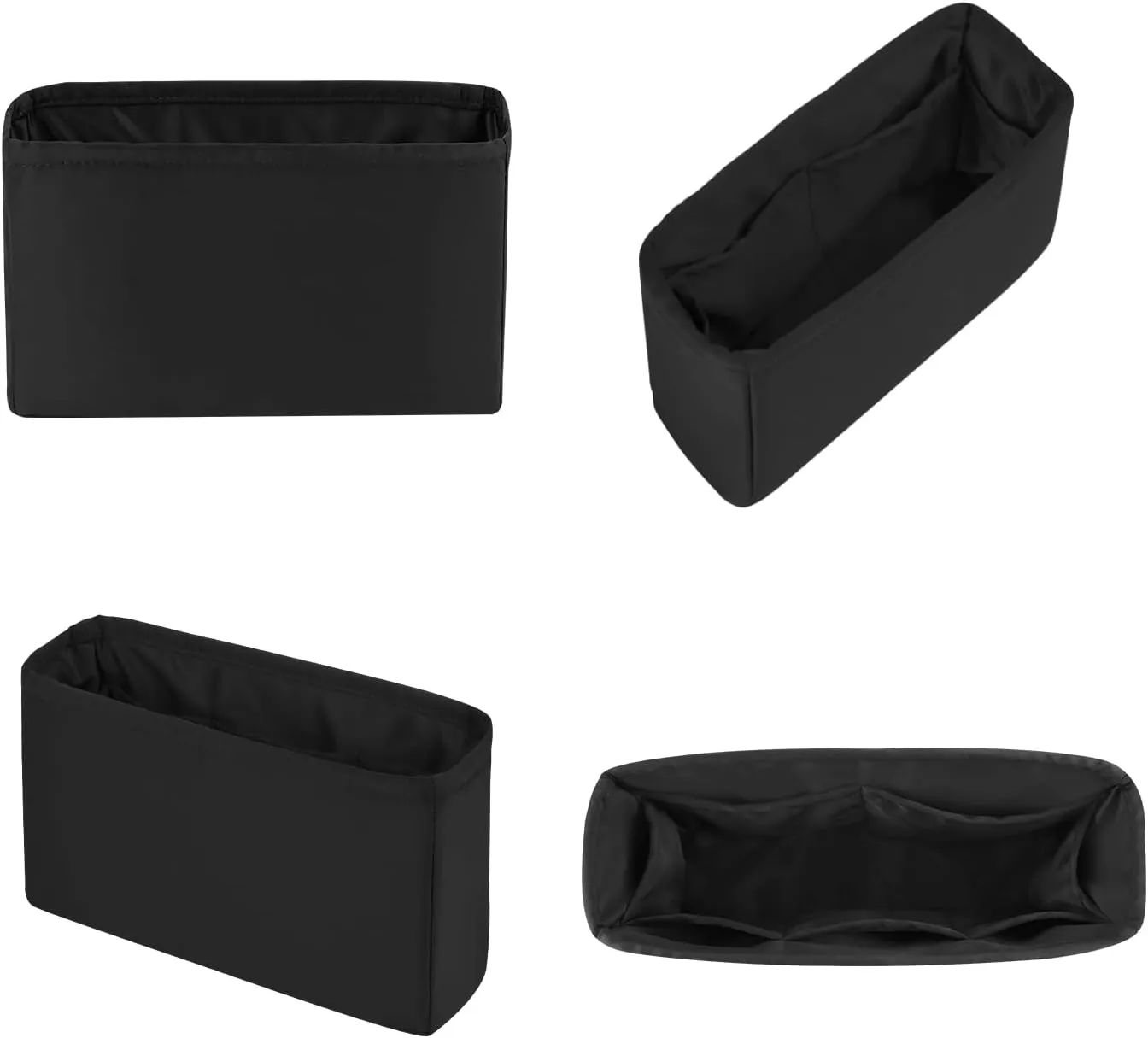 Purse Insert Organizer for Lady-Dior Purse, Soft-touch Bag Insert, Inner Bags with Multiple Pockets for Storage (Small, Black)