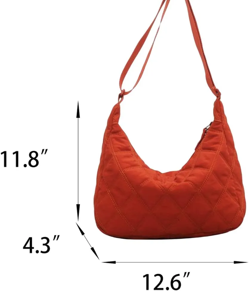 Quilted Bags For Women Crossbody Lightweight Padding Puffer Tote Bag Trendy Y2k Puffy Shoulder Bag Trendy Y2k Hobo Bag