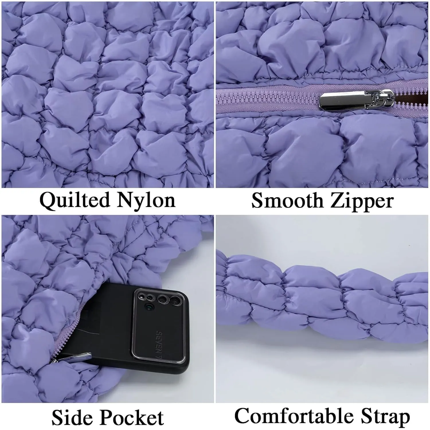 Quilted Puffer Tote Crossbody Bags for Women Bubble Puffy Purse