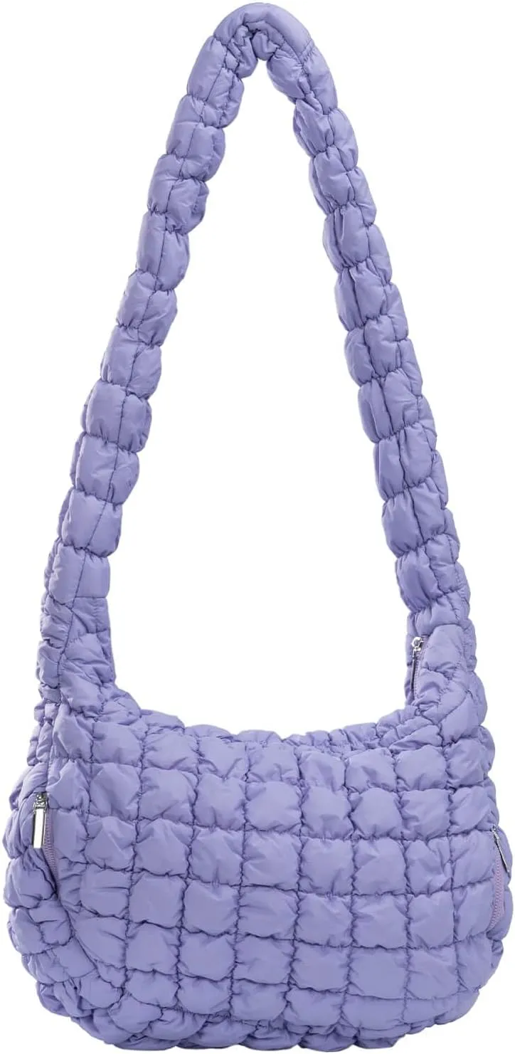 Quilted Puffer Tote Crossbody Bags for Women Bubble Puffy Purse