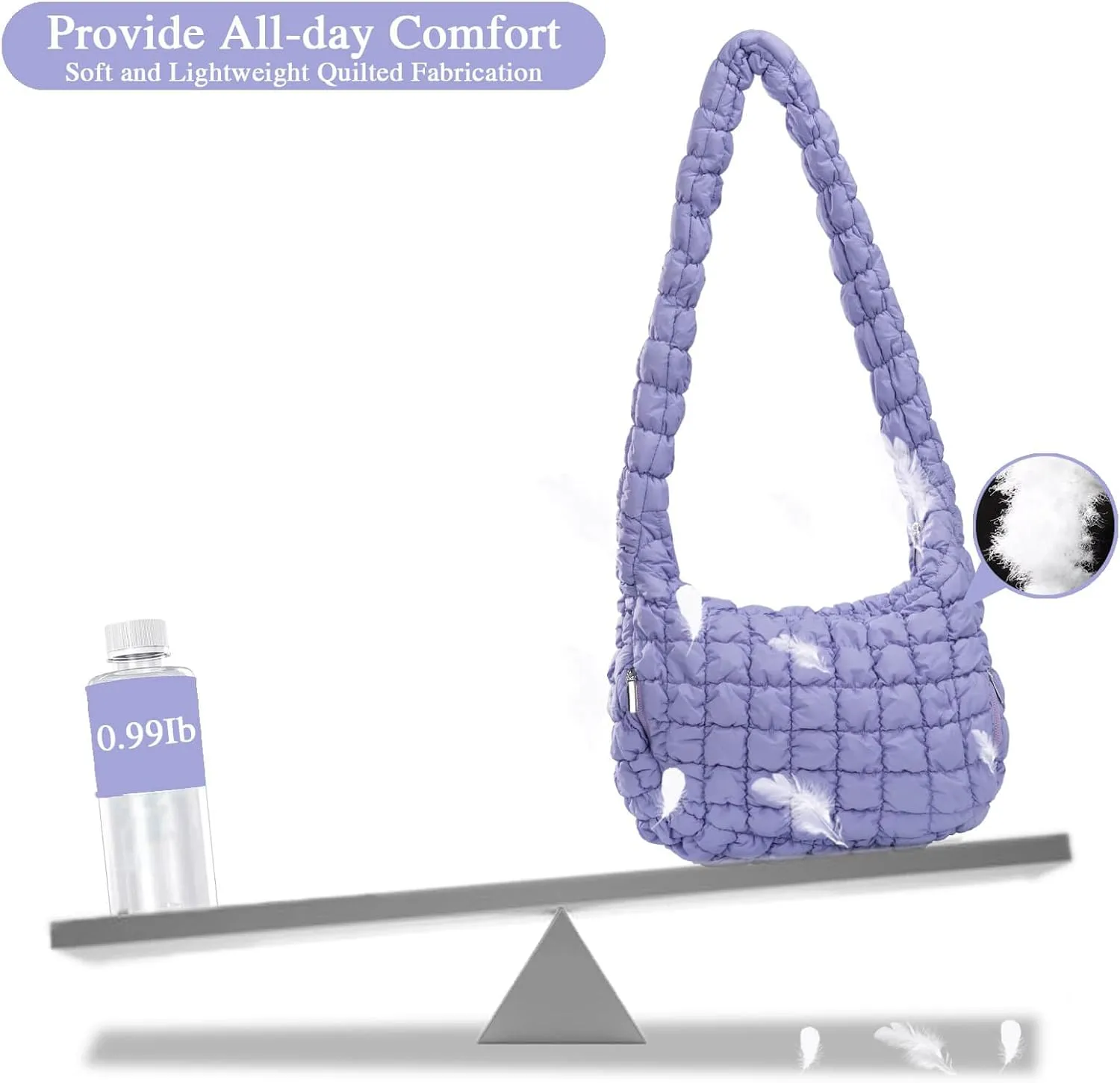 Quilted Puffer Tote Crossbody Bags for Women Bubble Puffy Purse